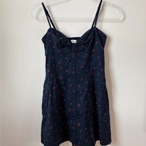 Hollister Dark Blue Dress with Cherry Print